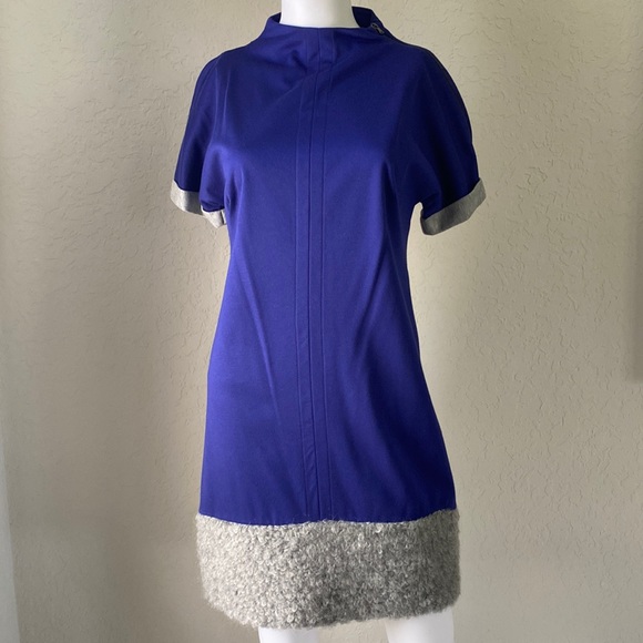 Patrizia Pepe Royal Violet Gray Dress New - Picture 1 of 12